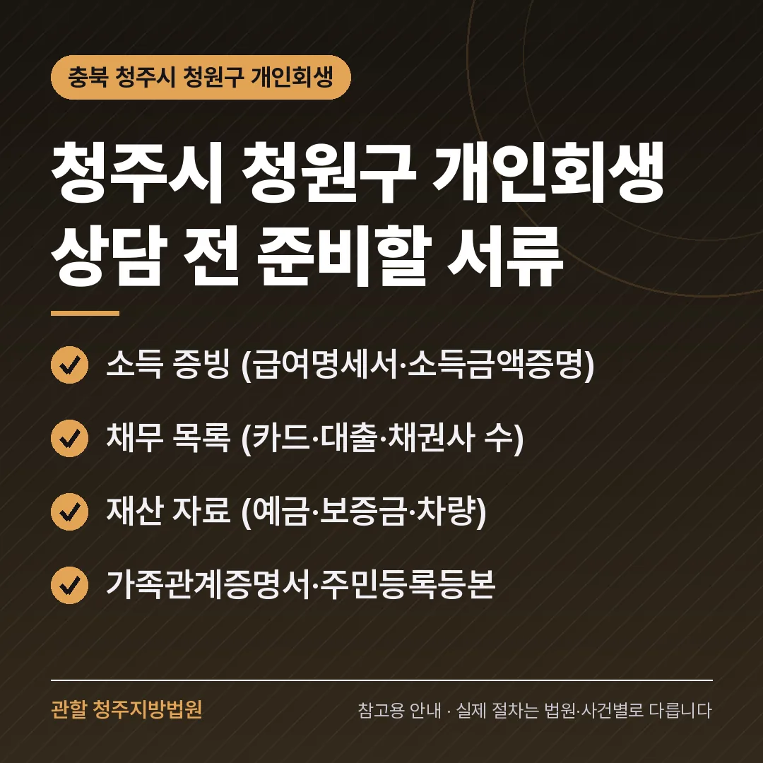 충북 청주시 청원구 신용회복 안내 카드
