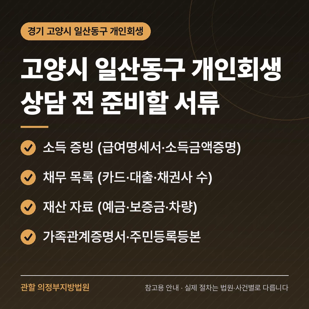 경기 고양시 일산동구 신용회복 안내 카드