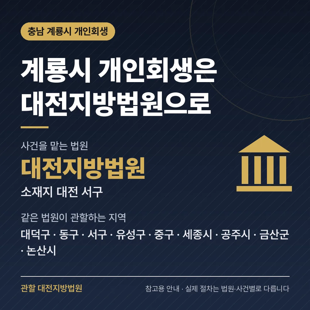 충남 계룡시 신용회복 안내 카드