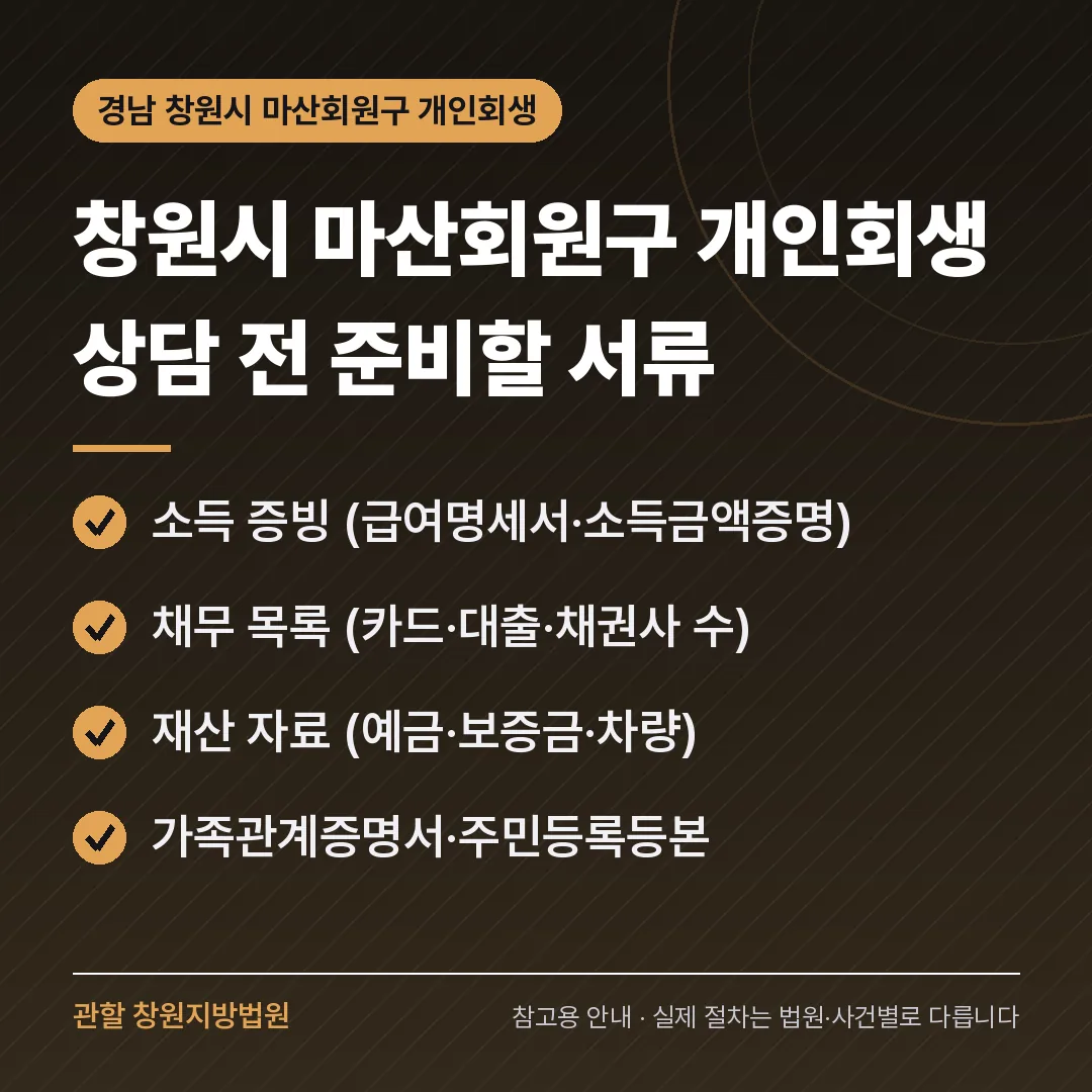 경남 창원시 마산회원구 신용회복 안내 카드