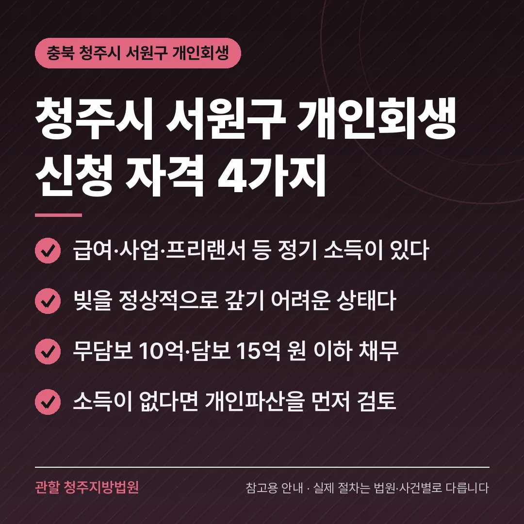 충북 청주시 서원구 신용회복 안내 카드